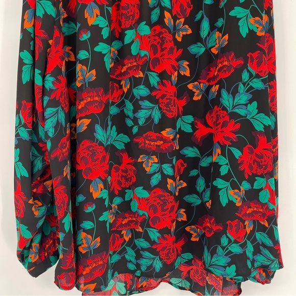 Torrid Womens Floral Button Front Blouse Size 5x Georgette V Neck Pintucked - Picture 12 of 14